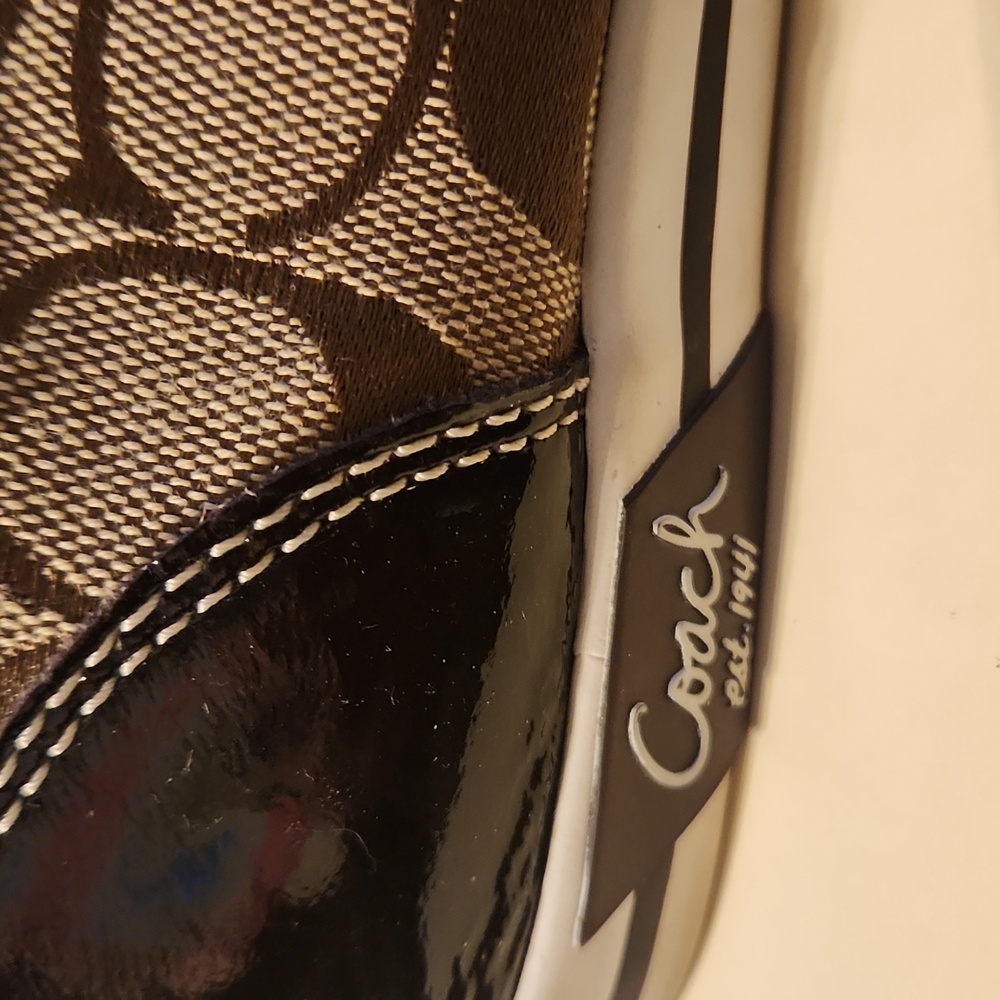 Coach Brodi Sneakers, Signature C Brown Patent Size 9.5 - Picture 3 of 8